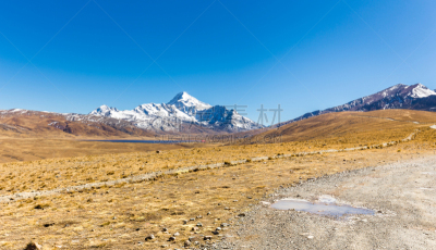 雪,湖,山,波托西地区,房屋,玻利维亚,南美,美,水平画幅,无人