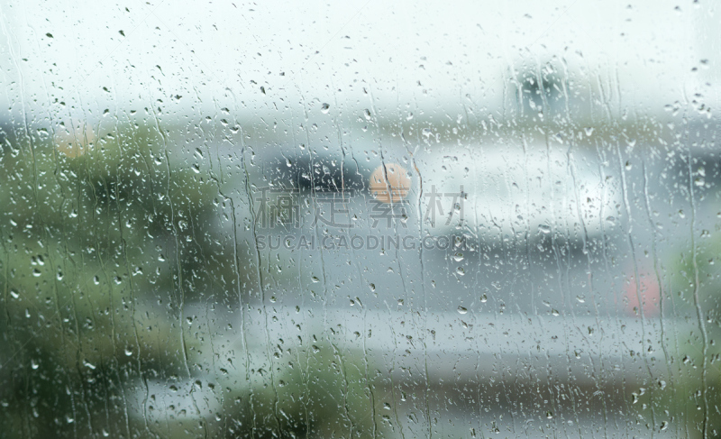 城市,雨,图像聚焦技术,窗户,灰色,水平画幅,无人,雨滴,面包车,奥克兰