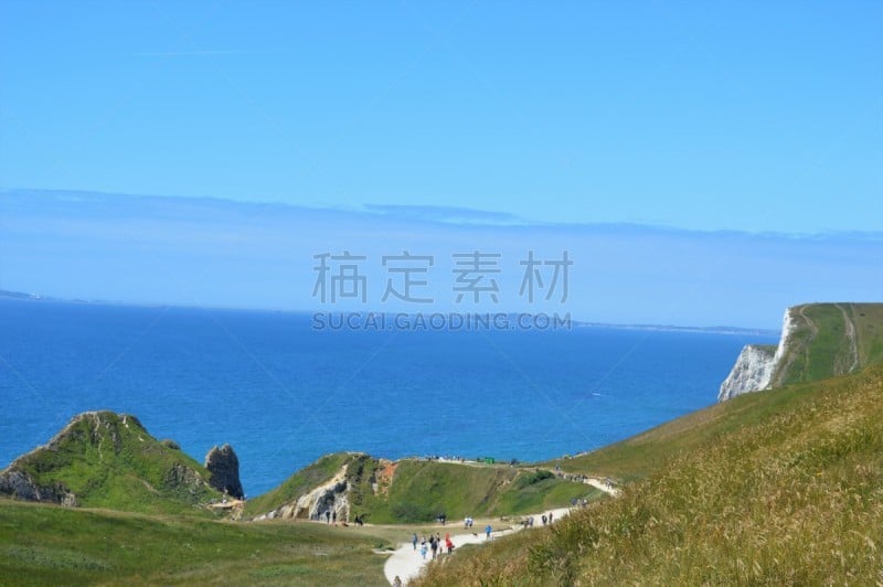 海岸线,多尔斯特,宁静,悬崖,水平画幅,地形,无人,蓝色,英格兰,夏天