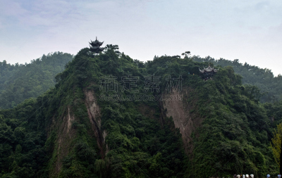 都江堰 ,成都,四川省,水平画幅,无人,户外,树林,亭台楼阁,山,常绿树
