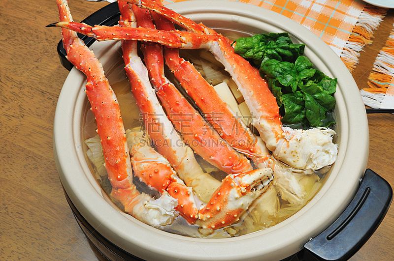 蟹笼,双层蒸锅,炖锅,水平画幅,高视角,日本,海产,螃蟹,准备食物,成分