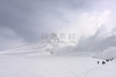 日本,山,国内著名景点,寒冷,旭岳火山,东川镇,一月,雪,公园,二月
