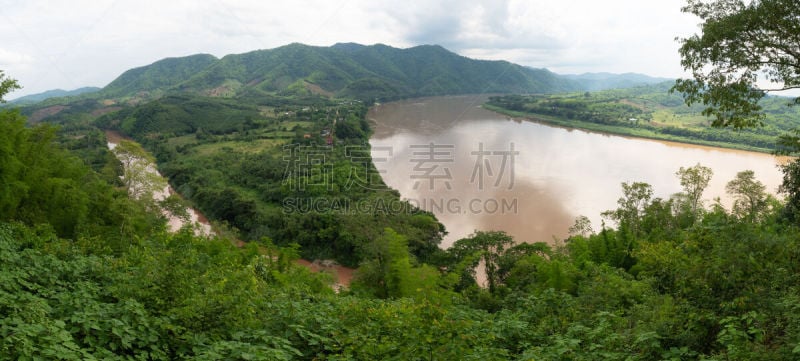 河流,河口,水,美,水平画幅,高视角,无人,夏天,户外,泰国