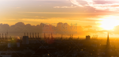 汉堡,水平画幅,云,无人,海港,鸟类,户外,都市风景,列帕邦