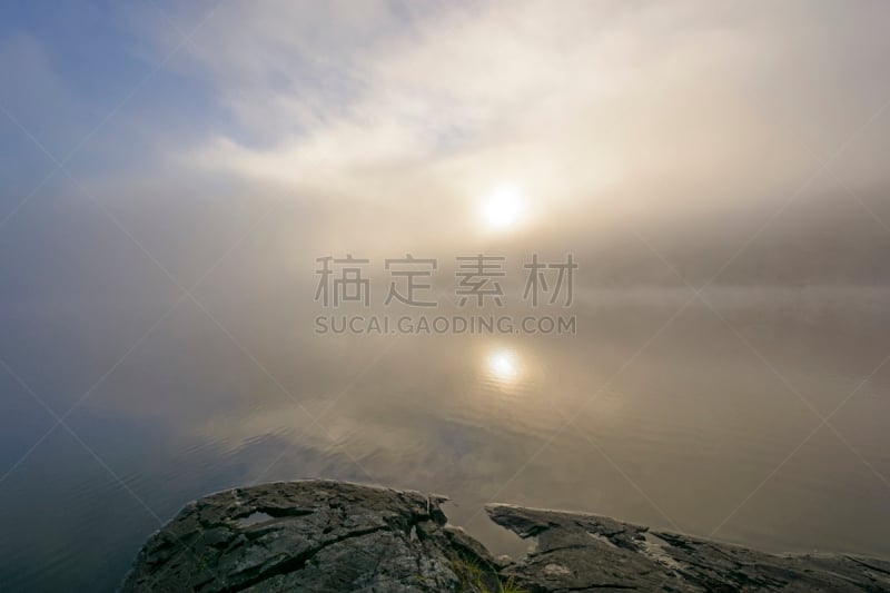 湖,雾,太阳,自然荒野区,水,水平画幅,无人,早晨,偏远的,户外