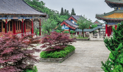 张家界,中国,湖南省,寺庙,佛教,色彩鲜艳,在上面,大特写,天门山,华丽的