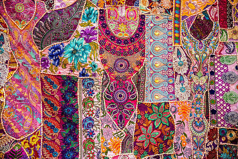 拼缝物,地毯,传统, 贾沙梅尔,纺织品,棉,小毯子,线,沙漠,纹理