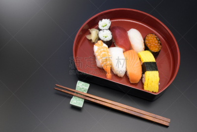 筷子,寿司,水平画幅,无人,膳食,海产,特写,清新,鱼类,精神振作