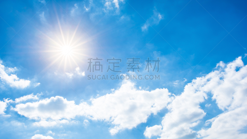 天空,蓝色,太阳,热浪,蓝色背景,臭氧层,气候,水平画幅,套色版,无人