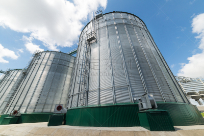 Modern large granary. Sunny day