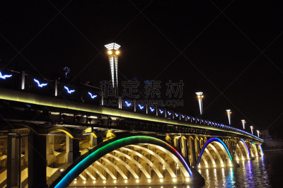 夜晚,桥,建筑外部,照明设备,交通,图像,路灯,无人,户外,水平画幅