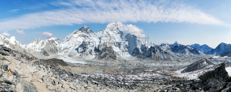 珠穆朗玛峰,山,khumbu glacier,山脊,尼泊尔,洛子峰,努子峰,岩石,户外,旅行者