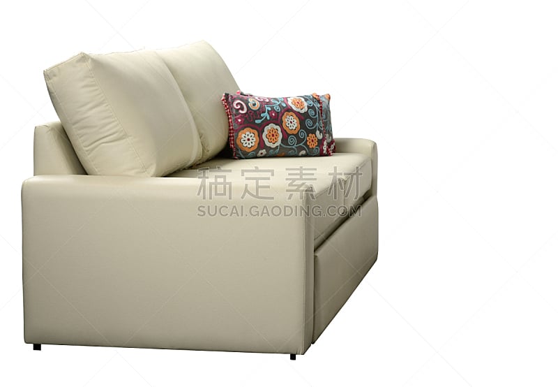 沙发,剪贴路径,水平画幅,无人,白色背景,装饰物,家具,软垫,侧面视角,舒服
