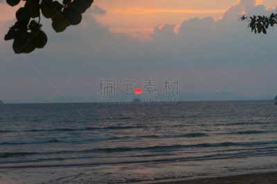 泰国,海洋,山,在上面,湖,背景,夏天,户外,莱雷海滩,天空