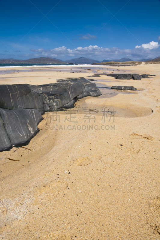 海滩,地形,岩石,垂直画幅,天空,山,沙子,无人,苏格兰,户外