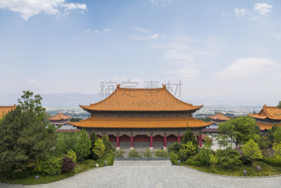 佛教,云南省,建筑外部,中国,寺庙,户外,远古的,传统,建筑,图像