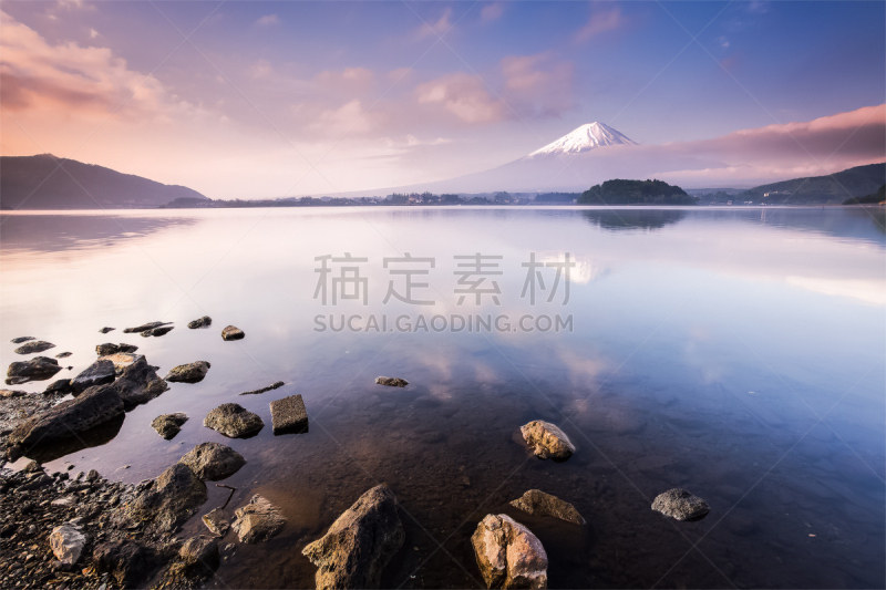 富士山,湖,山,冬天,河口湖,富士河口湖,水,天空,里山,水平画幅