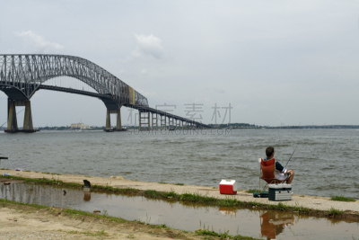 key bridge,切萨皮克湾,冷却器,马里兰,水,水平画幅,椅子,户外,戏剧性的天空,仅男人