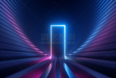 三维图形,粉色,拱门,形状,背景,霓虹灯,激光,抽象,发光,反射