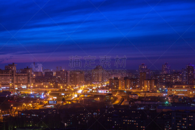 夜晚,城市,叶卡捷林堡,天空,水平画幅,无人,户外,灯,都市风景,城镇