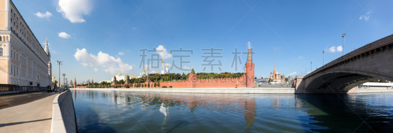 克里姆林宫,莫斯科,全景,大剧院芭蕾舞剧院,水,美,水平画幅,无人,符号,河堤