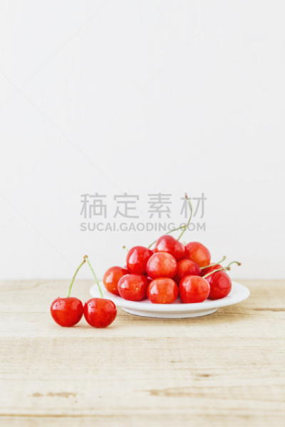 樱桃,垂直画幅,美,留白,高视角,素食,无人,夏天,干净,特写