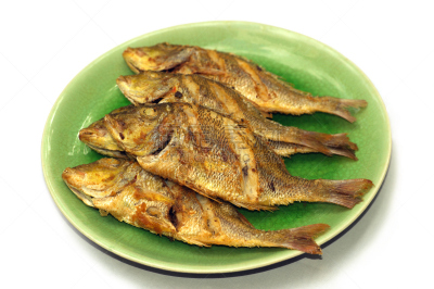 鱼类,热,清新,背景分离,烤的,食品,烤肉餐,餐具,白色,有机食品