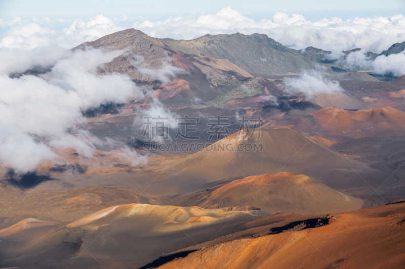 哈雷卡拉火山口,火山渣锥,水平画幅,无人,火山地形,户外,自然公园,著名景点,极端地形,夏威夷