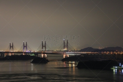 瀨户高速公路桥,仓敷,濑户内海,冈山县,架柱桥,里山,非都市风光,旅游目的地,水平画幅,无人