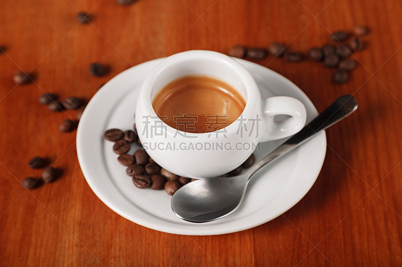 咖啡杯,浓咖啡,木制,白色,咖啡,概念,特写,烤的,背景,咖啡豆