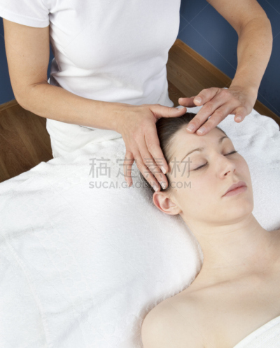 指压,女人,spa美容,印度草医学,前额,健康保健,平和,纯净,药,偏好