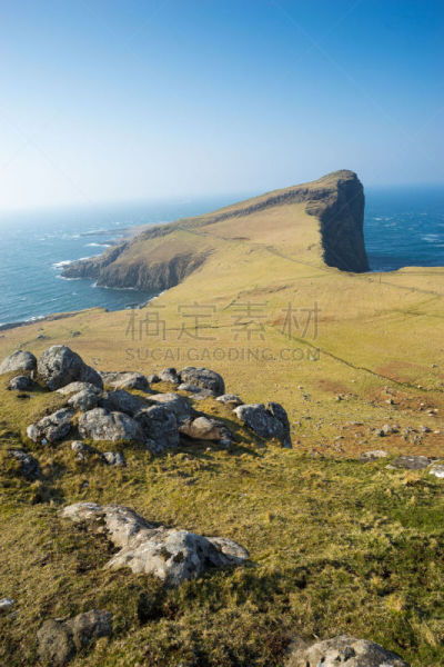 斯凯岛,苏格兰,岛,内斯特角灯塔,垂直画幅,西,建筑外部,户外,灯塔楼,外赫布里底群岛