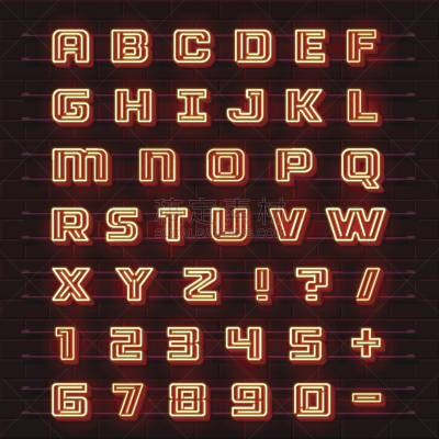 字母,字体,英格兰,绘画插图,矢量,城市,霓虹灯,红色,3d超声,荧光棒