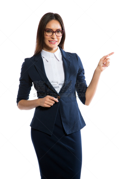 白色背景,女商人,商务,经理,空的,首席执行官,背景分离,肖像,一个人,仅儿童