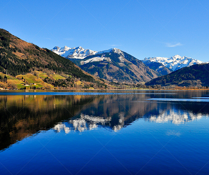 湖,奥地利,山,策尔湖,地形,风景,水,天空,水平画幅