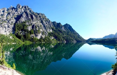湖,山,水,天空,水平画幅,早晨,夏天,偏远的,户外,干净
