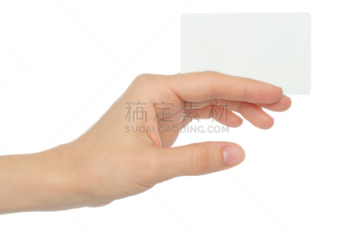 名片,拿着,手,白色,电话卡,白色背景,空的,背景分离,空白的,塑胶