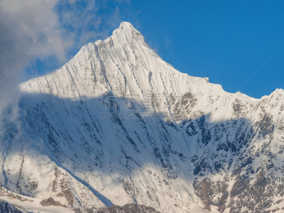 云南省,中国,地形,梅里雪山,布劳甘山,meili山,云南德钦地区,香格里拉县,雪山,山脊