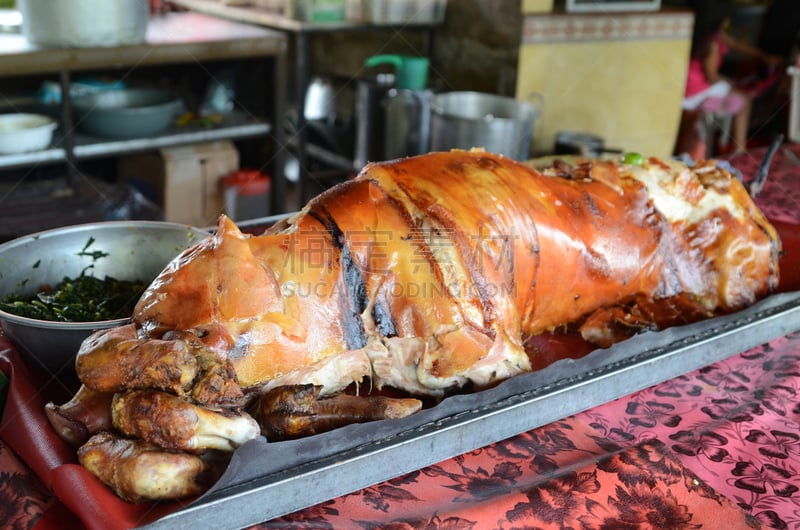 牯岭,烤乳猪,格子烤肉,传统,热,清新,烤的,食品,烤肉餐,猪