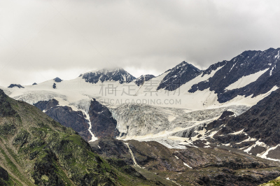 潜鸟,自然,水平画幅,绿色,地形,雪,冰河,无人,欧洲,夏天