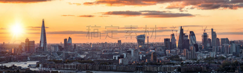 现代,全景,城市天际线,伦敦,办公室,水,天空,水平画幅,英格兰,旅行者