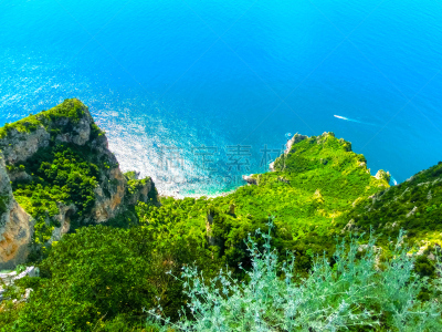 卡普里,岛,海洋,意大利,看风景,悬崖,岩石,法拉可列尼,那不勒斯海湾,纳布勒斯