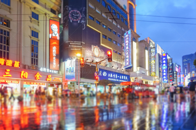 南京路,夜晚,夜市,新的,旅行者,商店,现代,夜生活,街道