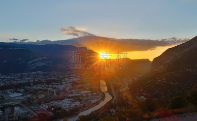 格勒诺布尔,在上面,伦敦城,水,天空,星星,市区路,夏天,居住区,都市风景