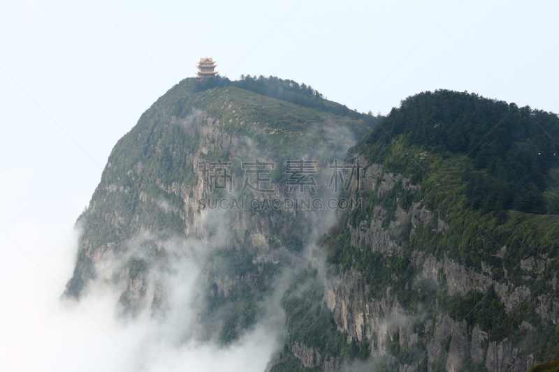峨眉山,云,海洋,宝塔,自然美,仙境角,四川省,灵性,自然,水平画幅