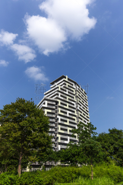 海湾镇,幕张市,公寓,摩天大楼,千叶市,千叶县,建筑结构,白昼,垂直画幅,环境保护