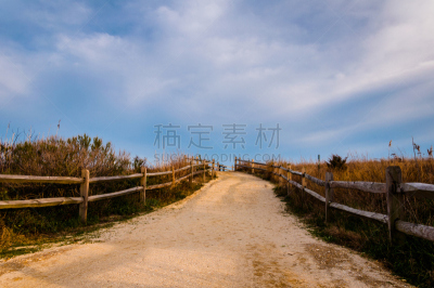 沙丘,小路,开普梅郡,新泽西,通向海滩,在上面,天空,美,公园,水平画幅