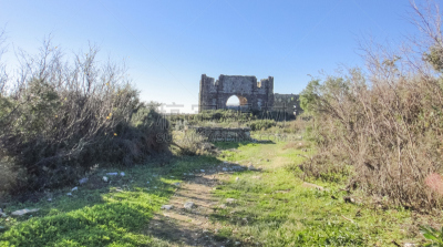 阿斯班度古城,土耳其,贝雷库,自然,天空,水平画幅,无人,蓝色,远古的,建筑结构