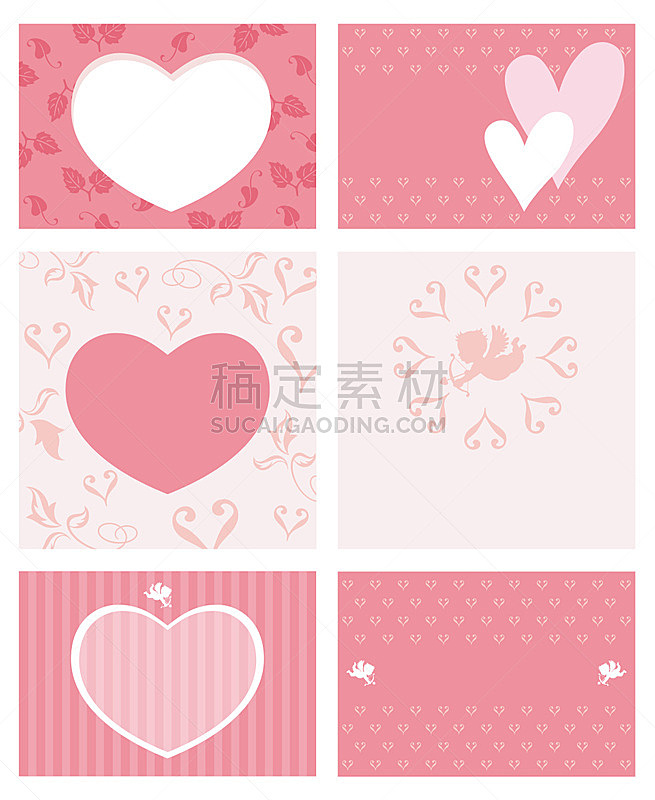 A set of assorted Valentine’s Day frames/cards. (without sample text)