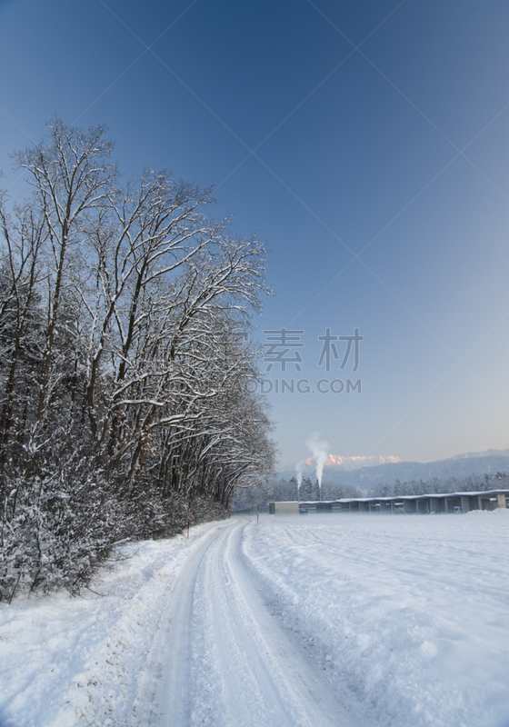 雪,路,自然,垂直画幅,地形,无人,克拉根福特,工业,奥地利,冬天